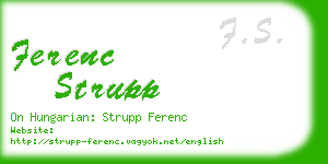 ferenc strupp business card